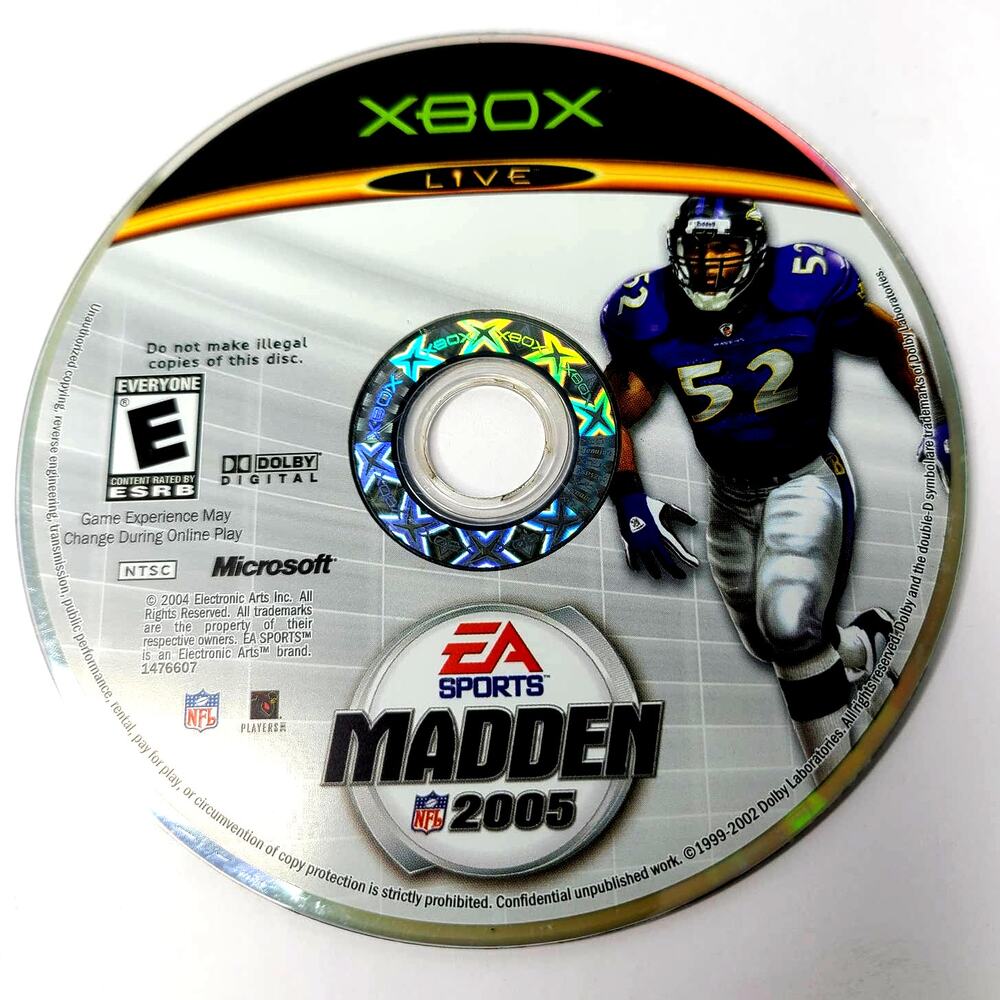 Madden NFL 2005 Xbox Live Football Sports Disc Only Video Game Tested & Working
